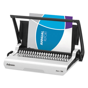 Fellowes® Star+ 150 Manual Comb Binding Machine, 150 Sheets, 17.69 X 9.81 X 3.13, White freeshipping - TVN Wholesale